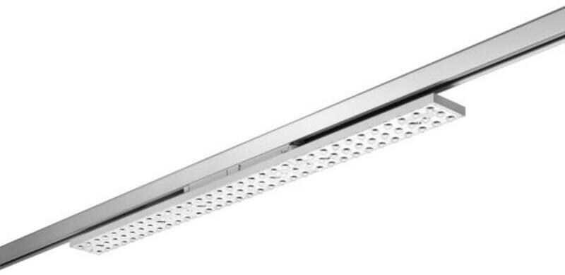 Brumberg BALI MAXI LED-Schienenstrahler, drehbar, doppel-asymmetrisch-breitstrahlend, quer: 83° & längs: 96°, 40W, 3000K, 5650lm, DALI, silber struktu