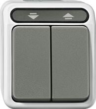 Merten MEG3715-8029 Rollladenschalter, Aquastar, 1‑polig, 10 A, AC 250 V, lichtgrau