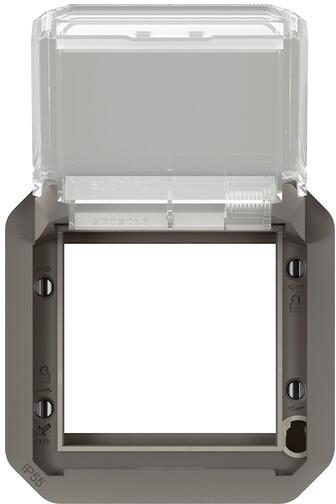 Legrand Plexo New Einsatz Mosaic Adapter mit transparentem Klappdeckel in der Farbe: Anthrazit (069880L)