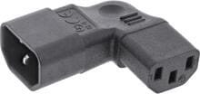InLine Netzadapter IEC 60320 C14 / C13, L/R gewinkelt, 3pol. Kaltgeräte (16723E)