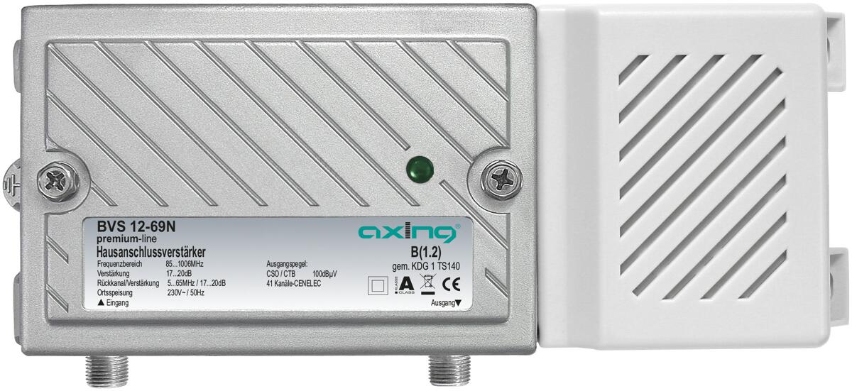 Axing BVS 12-69N CATV-Verstärker, 20 dB, 100 dBμV, CSO/CTB, B 1.2, Downstream (BVS01269N)