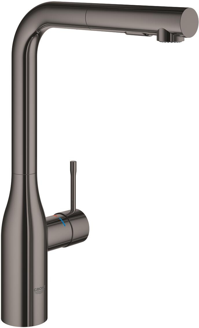 GROHE Essence 30270 Einhebel Armatur, herausziehbare Spülbrause, Hochdruck, hard graphite (30270A00)