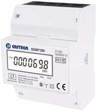 Lauxx Energy SLZ-SDM72BI Drehstromzähler Zweirichtungszähler, 3x230/400V, 4TE, LC Display, MID-geeicht, mit S0-Schnittstelle, 1000imp./kWh, grau (32001)