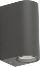 EVN Wandanbau, 2-flmg. (up + down), IP44, GU10, max. 2x 11W, 230V, anthrazit (637215)