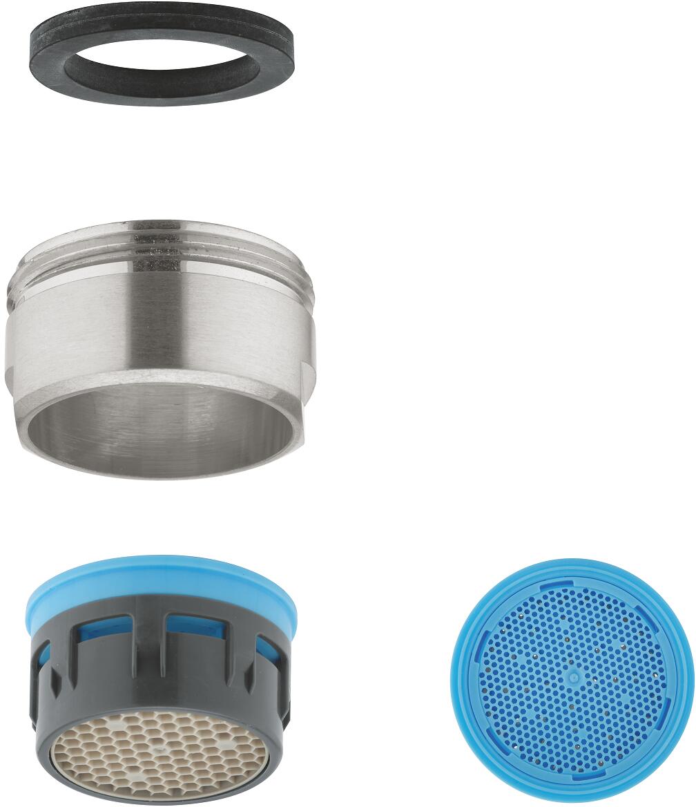 GROHE Strahlregler, Außengewinde, M 24 x 1, 13,5 - 15,0 l/min bei 3 bar, supersteel (64451DC0)