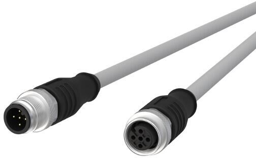 METZ CONNECT M12 Sensor-/Aktorleitung, A-kodiert, 1,0 m, M12 Stecker gerade - M12 Buchse gerade, geschirmt, 5-polig, PVC-C ( 142MMA12010 )