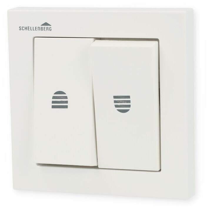 Schellenberg Rollladenschalter mit Rastfunktion, elektrischer Doppel-Wippschalter Unterputz, weiß (25006)