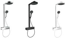 hansgrohe Rainfinity Duschsystem 250 1 Strahlart wassersparend mit ShowerTablet 350, Metall, 8,2 l/min