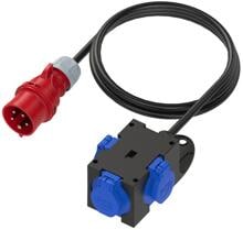 PCE Mobilverteiler Baureihe ST.ANTON, CCE 16A, 3xSSD, 1.5m5G1.5H07St16/5 m.B. IP44, tragbar, Kunststoff, schwarz (9430429)