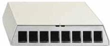 Rutenbeck PP-UM A-8 Ap rw, Patchpanel zur Aufnahme von max. 8 Universalmodulen und Keystonemodulen KMK, Aufputz, für Tisch-/Wandmontage, REG-Montage mit Hutschienenadapter, reinweiß (23911108)