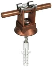 Dehn LH DG 8 H20 HS5X50 KD8 CU BR Leitungshalter DEHNgrip Cu f. Rd 8mm H 20mm m. Dübel 8x40mm u. Holzschraube (207107)