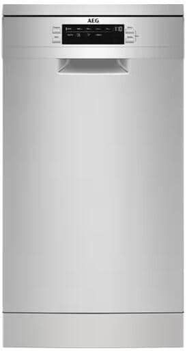 AEG FFB73527ZM Stand Geschirrspüler, 45 cm breit, 10 Maßgedecke, Aqua Control, Touch Bedienung, 9 Spülprogramme, Besteckschublade, silber