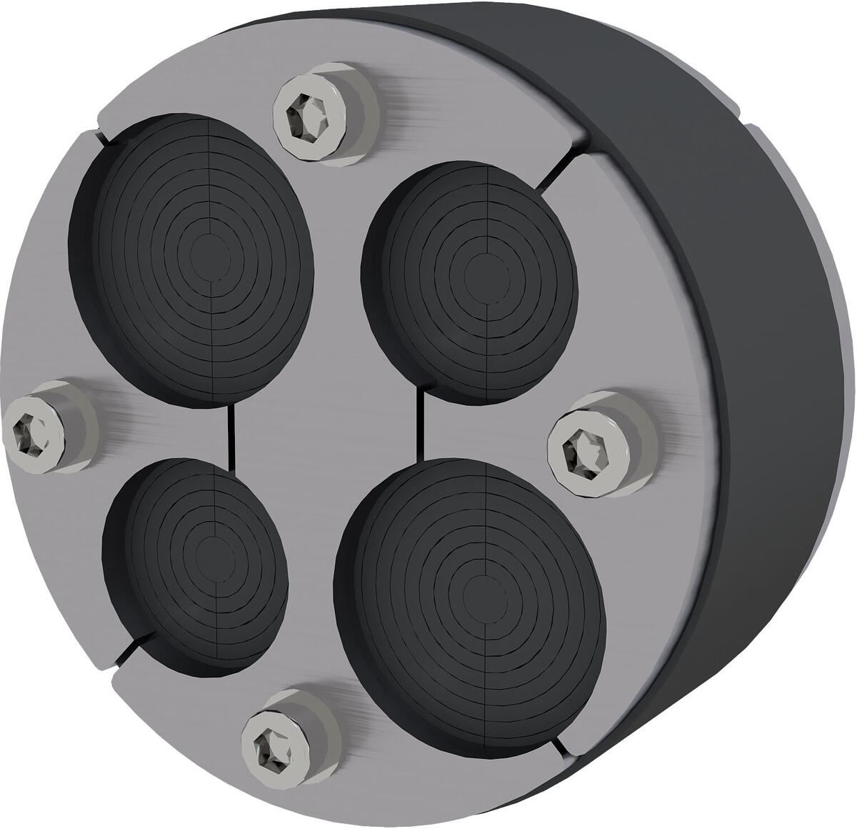 Hauff HRD100 SG 2x6-25+2x6-32 b40 A2/EPDM Ringraumdichtung Segmentringtechnik, geteilte Ausführung, für Kernbohrungen/Futterrohre, für 4 Kabel 6-25/6-