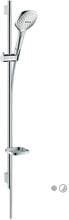 hansgrohe Raindance Select E Duschset 120 3 Strahlarten wassersparend mit Duschstange und Seifenschale, Messing, 8,5 l/min, 120 mm