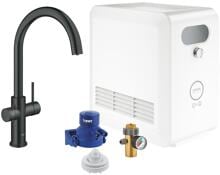 GROHE Blue Professional C-Auslauf Set, für 3 gefilterte und gekühlte Tafelwasserarten, velvet black (31323KS2)