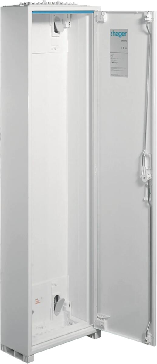 Hager FWB71D Feldverteiler, AP, univers, IP44, SKII, 84PLE, 1x7 Reihen 1100x300x161mm, leer mit Tür