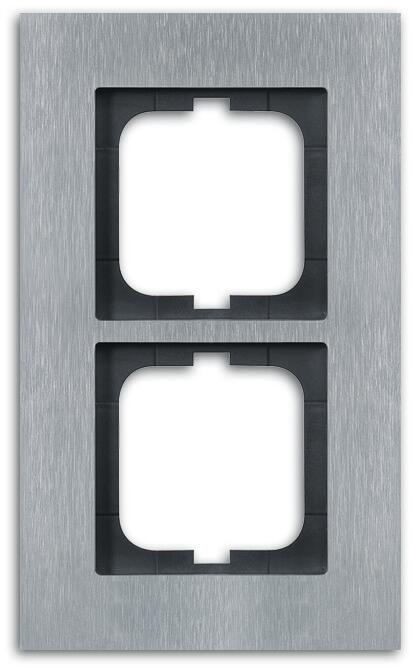Busch-Jaeger 1722-860 Abdeckrahmen, Carat, 2-fach Rahmen, edelstahl (2CKA001754A4255)
