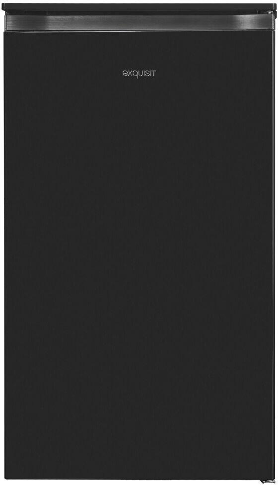 Exquisit KS117-3-010E Standkühlschrank mit Gefrierfach, 47,5 cm breit, 82 L, LED Beleuchtung, schwarz