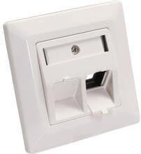 InLine Rahmenset für 2x RJ45 Bu/LSA Einsatz, Keystone SNAP-In, weiß RAL9010 (76201R)