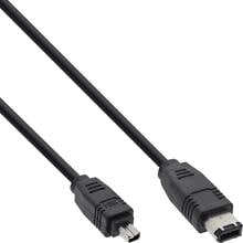 InLine FireWire Kabel, IEEE1394 4pol Stecker zu 6pol Stecker, schwarz, 1,8m (34642)