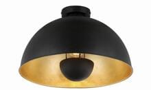 Brumberg PIERIS Anbauleuchte, Metallschirm, E27, IP20, schwarz struktur/gold struktur