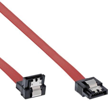 InLine SATA Anschlusskabel abgewinkelt, mit Sicherheitslasche, 0,5m (27705V)
