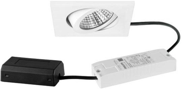 Brumberg BB05 LED-Einbaustrahler, 230VAC, 50Hz, 6W, 38°, 630lm, 3000K, quadratisch, schwenkbar, DALI dimmbar, mit Anschlussbox, weiß (41465173)