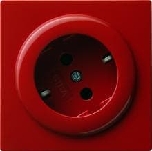 SCHUKO-Steckdose 16 A 250 V~ mit um 30° gedrehtem Einsatz, S-Color, Rot, Gira 044843