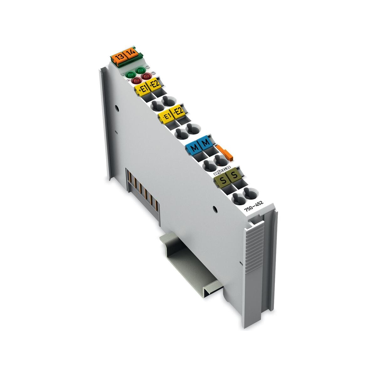 Wago 750-452 2-Kanal-Analogeingang, 0-20mA, IP20, Federzuganschluss, lichtgrau