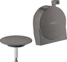 hansgrohe Exafill S Fertigset Wanneneinlauf, Ablauf- und Überlaufgarnitur, 19 l/min, Brushed Black Chrome, (58117340)