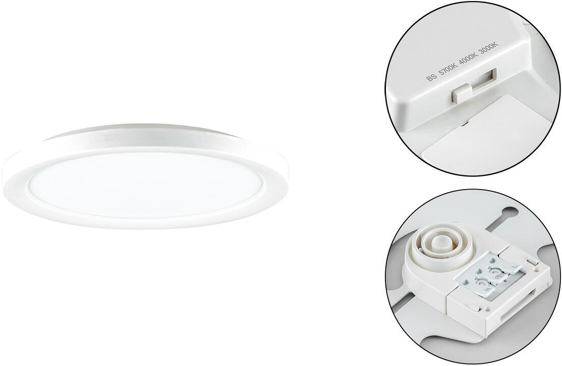 EVN Anbauleuchte, rund, IP20, 200-240V, 30W, 3000K, 4000K, 5700K, 2719lm, 3163lm, 3082lm, weiß (AP33300125)