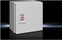 Rittal KX 1553.000 Kleingehäuse E-Box, BHT: 150x150x120, Stahlblech, mit Montageplatte, mit Tür