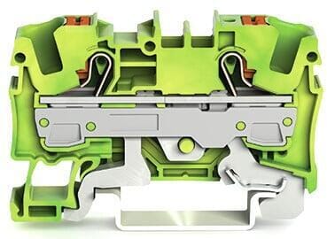 Wago 2-Leiter-Schutzleiterklemme mit Drücker, 6 mm², grün-gelb ( 2206-1207)