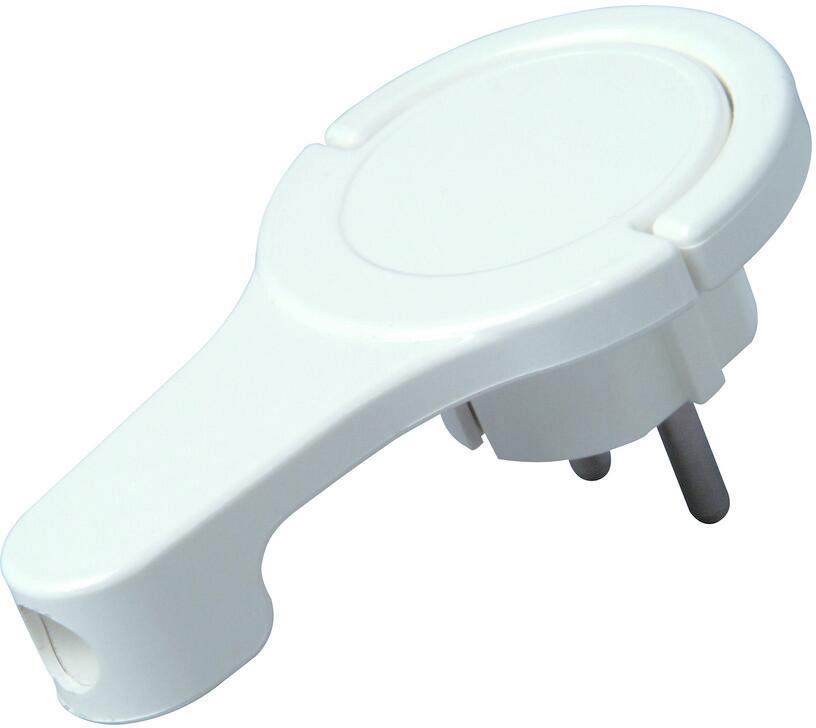 Kopp 172002037 Kunststoff-Schutzkontakt-Winkelstecker, extraflach(8mm), mit Bügel, 2 Schutzkontaktsysteme gemäß N orm CEE 7/VII, für Kabel bis 3 x 1,5