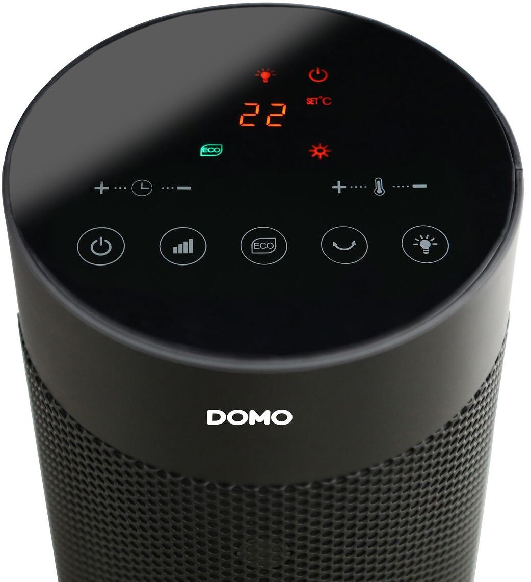 DOMO DO7345H Keramikheizung mit Kamineffekt, 2000W, Schwenkfunktion, Timer,  Eco-Funktion, 2 Leistungsstufen, schwarz Elektroshop Wagner