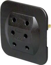 Kopp Steckdosenadapter Euro 3-fach, extra flach, schwarz (174905008)