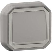 Legrand Plexo New Feuchtraum-Unterputz Taster beleuchtet 10A, Steckklemmen (SL), IP55, grau (069832L)