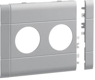 Hager GB12020K7035 2-fach Blende für Steckdose, halogenfrei, 120 mm Oberteil, lichtgrau