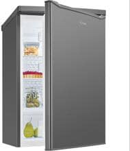 Bomann VS 7258 Vollraumkühlschrank, 55 cm breit, 126 L, LED-Innenraumbeleuchtung, Edelstahloptik