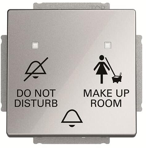 Busch-Jaeger 2029 UC-803 Klingeltast-Einsatz, Do not disturb, Make up room, mit Leuchtdiode, graumetallic (2CKA001751A3166)