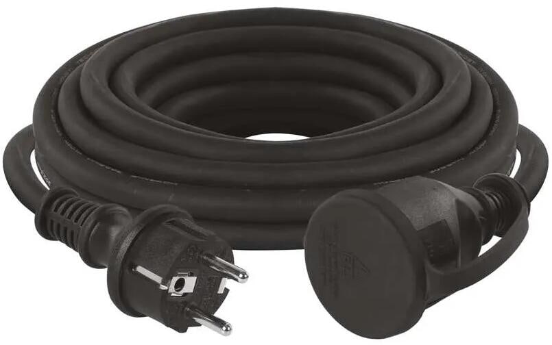 EMOS P01825R Verlängerungskabel, 2,5mm², Länge 25m, Gummi-Neopren, schwarz (1921012502)