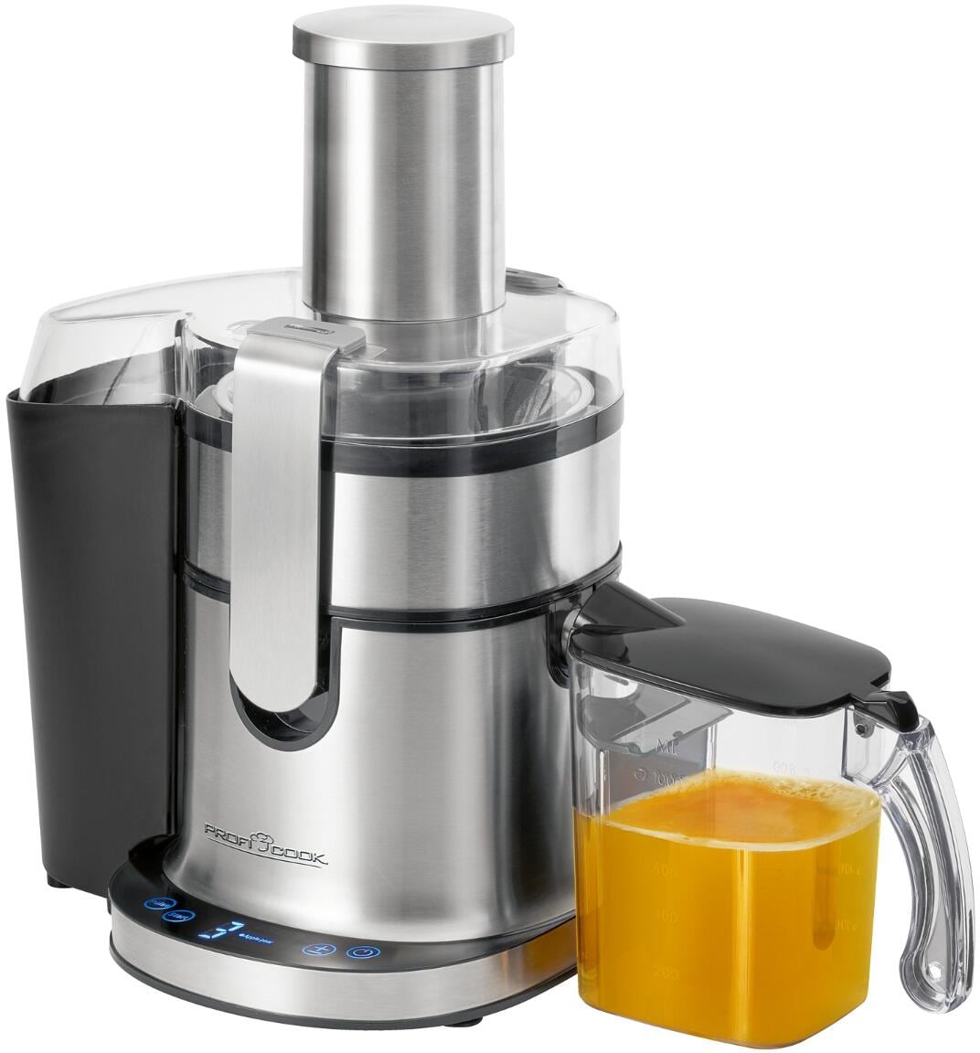 ProfiCook PC-AE 1156 Automatik-Entsafter, 800W, 5 Stufen, 1,8 L, Zentrifuge, Touch-Bedienfeld, inox (501156)