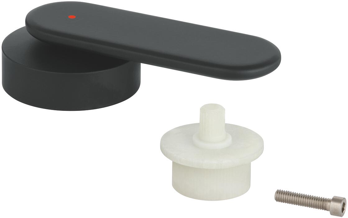 GROHE Veris Griff , Markierung rot, für Zweigriff-Waschtischbatterien Wandmontage, velvet black (48016KS0)