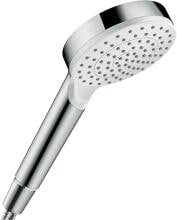 hansgrohe Crometta Duschkopf 100 1 Strahlart wassersparend, Kunststoff, 6,7 l/min, 100 mm, Weiß/Chrom (26333400)