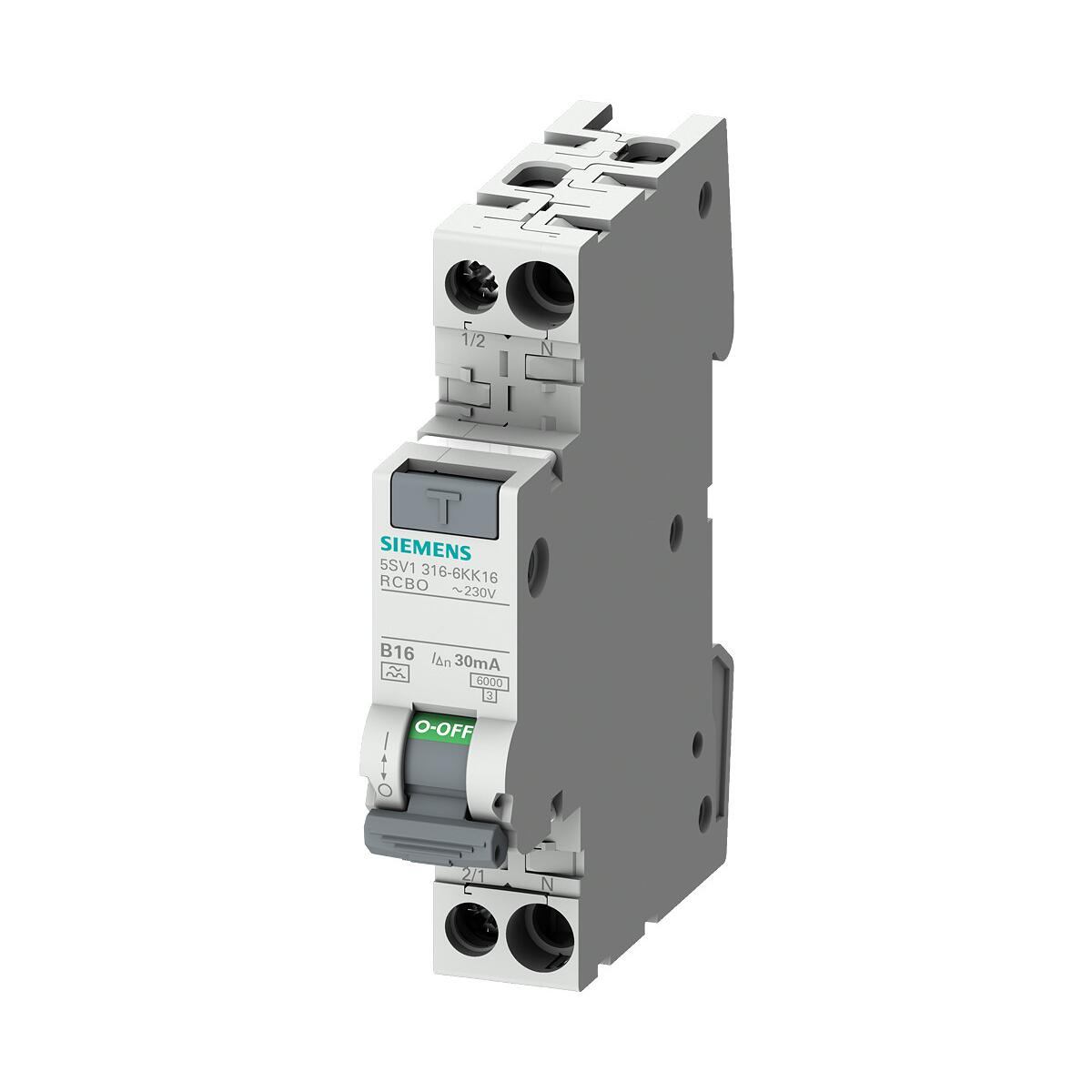Siemens 5SV1616-7KK13 FI/LS kompakt 1P+N 6kA Typ A 300mA C13