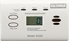 Gloria KO2D CO-Melder mit Display, Spitzenwertspeicher, austauschbare Batterie, weiß (002518.0571)