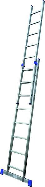 PROTEC.class PAST218 Alu-Schiebeleiter, 2 x 18 Sprossen, mit Traverse