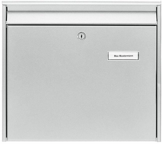 Burg Wächter Mail 5877 Si Briefkästen, Querformat, Einwurf DIN C4, Stahl, silber (61130)