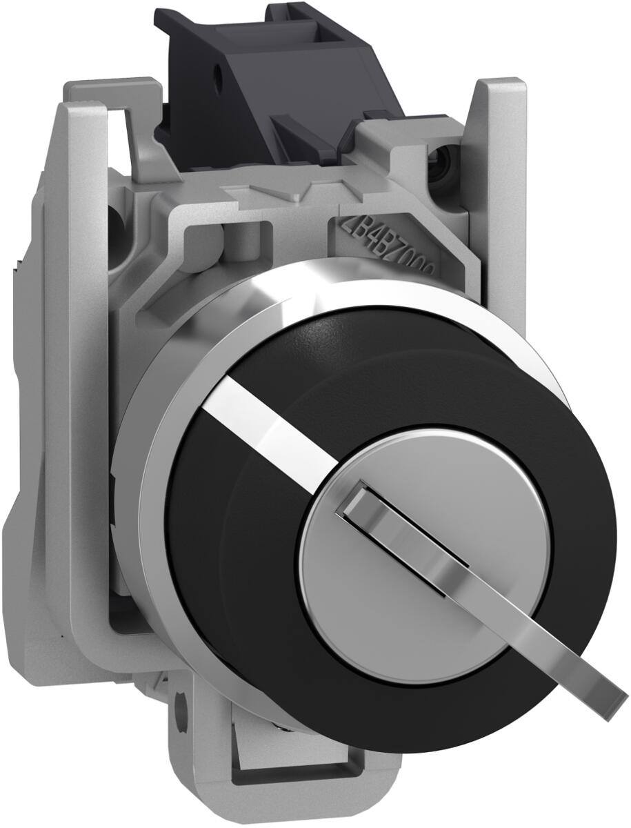 Schneider Electric XB4BG21 Harmony XB4, Schlüsselschalter, Metall, 22mm, 2 Stellungen, rastend, Ronis 455, 1Schließer, schwarz
