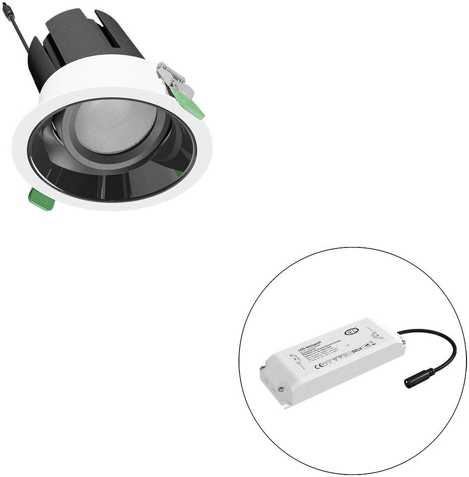 EVN SELECTO LED Deckeneinbau, rund, schwenkbar, IP20, 220-240V/AC, 25W, 4000K, 3281lm, inkl. Netzgerät, DALI, Reflektor schwarz/hochglänzend, 23.896,0